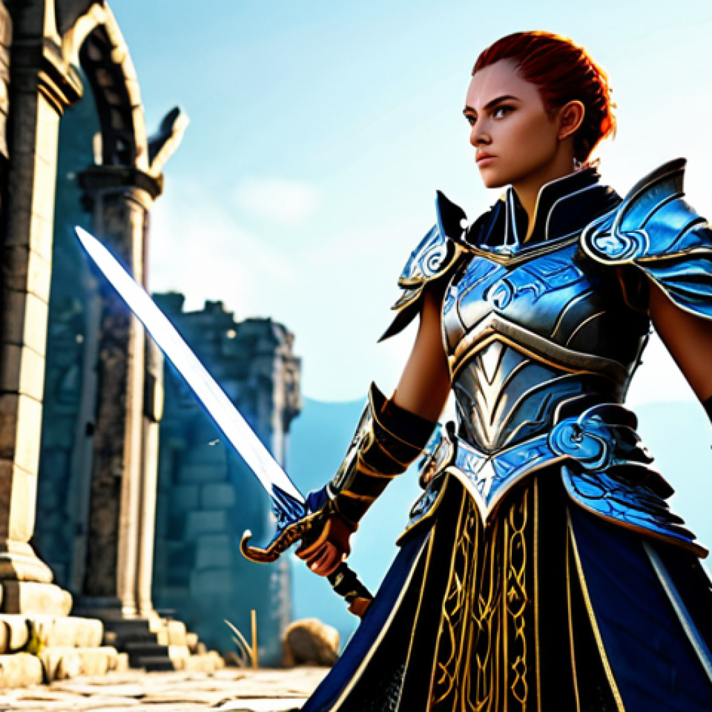 아키에이지 최상위 장비 공략 - Powerful Warrior**
"A fully clothed, strong ArcheAge warrior in ornate plate armor, appropriate att...