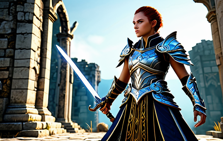 아키에이지 최상위 장비 공략 - Powerful Warrior**
"A fully clothed, strong ArcheAge warrior in ornate plate armor, appropriate att...