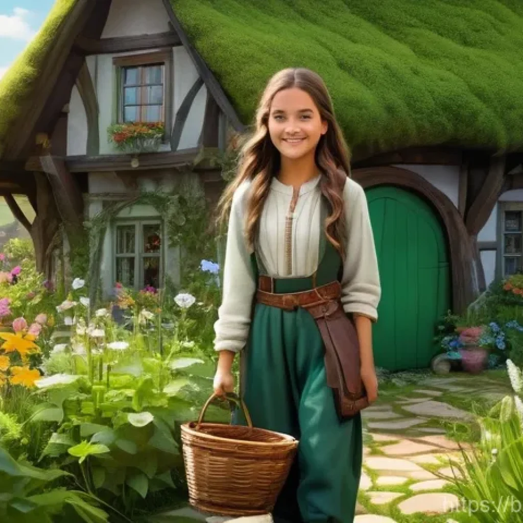 아키에이지 퀘스트 보상 비교 - **Prompt: Daily Gathering Quest**
"A young, cheerful female adventurer, wearing practical and mo...