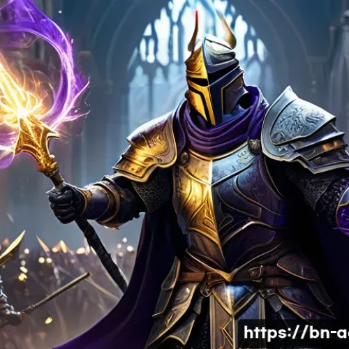 Home 28 아키에이지 PvP 최적 직업 조합 - **Prompt:** An epic fantasy PvP battle scene. In the foreground, a formidable male Skullknight, clad...